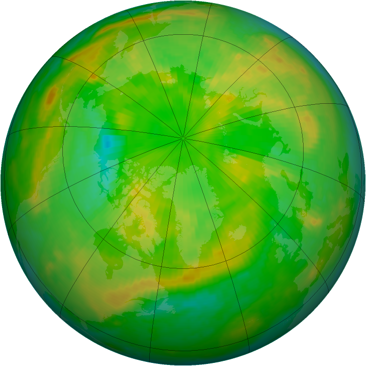 Arctic ozone map for 18 June 1999